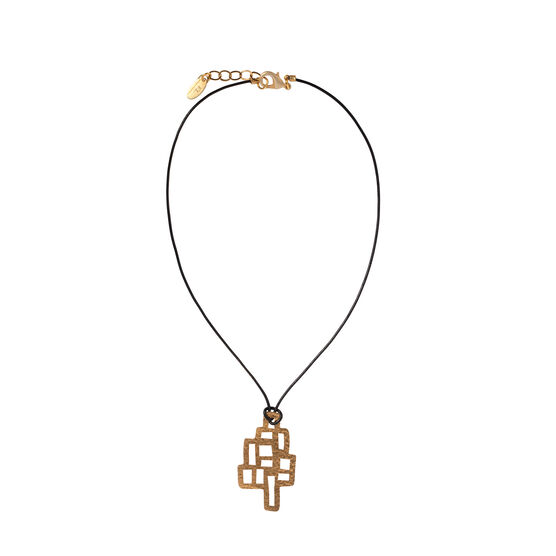 Bronze & black abstract grid necklace
